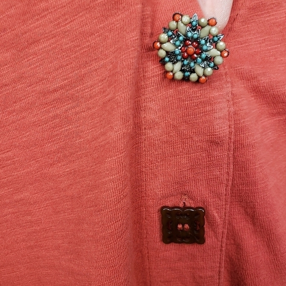 Soft Surroundings Legenlook Vintage Inspired Mixed Button Down Danielle Tunic M - Picture 3 of 13